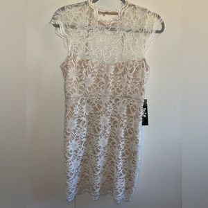 White and cream lace dress